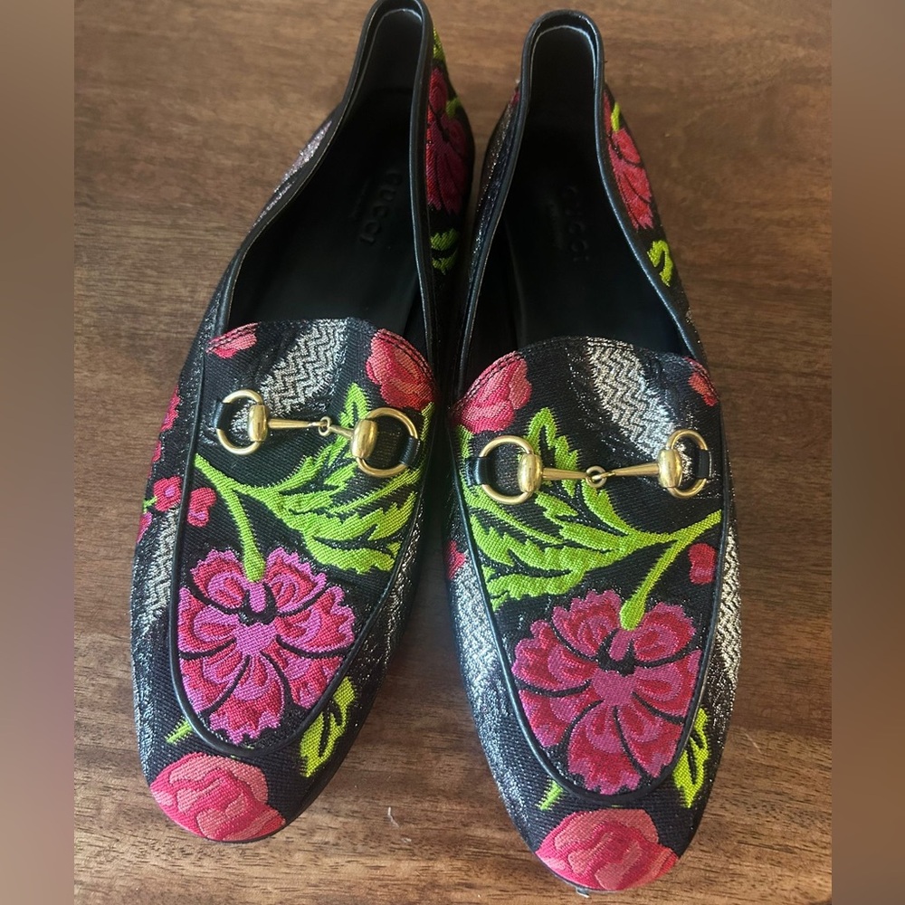 Gucci Shoes Floral Embroidered Loafers
